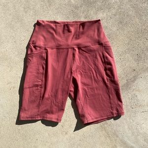 ONE LOVED BABE DARK PINK BIKER SHORTS